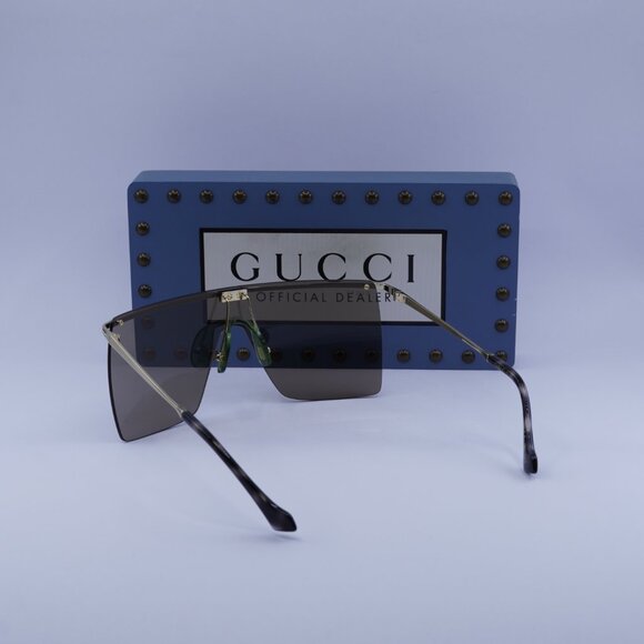 Gucci GG1096S 002 Shield Sunglasses - Gold/Brown - Picture 6 of 10